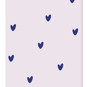 Kaart - hartjes lila