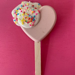 Ijsje nr 4 - hartje lichtroze met spikkels