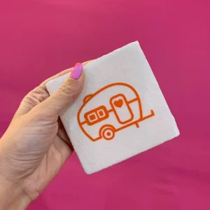 Tegeltje - caravan wit